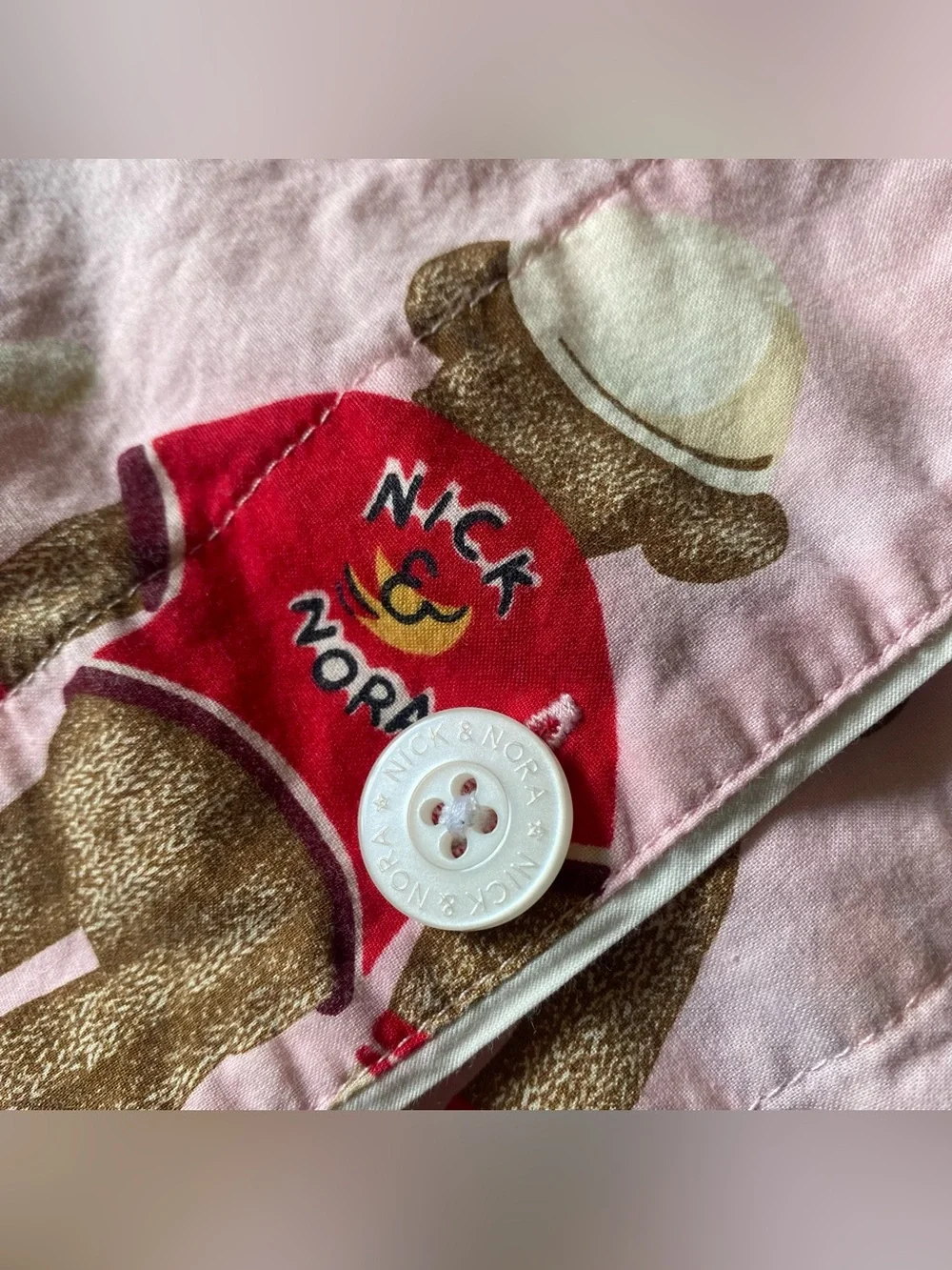 Nick & Nora Pink Women’s Sock Monkey Pajama Set L - Picture 4 of 13
